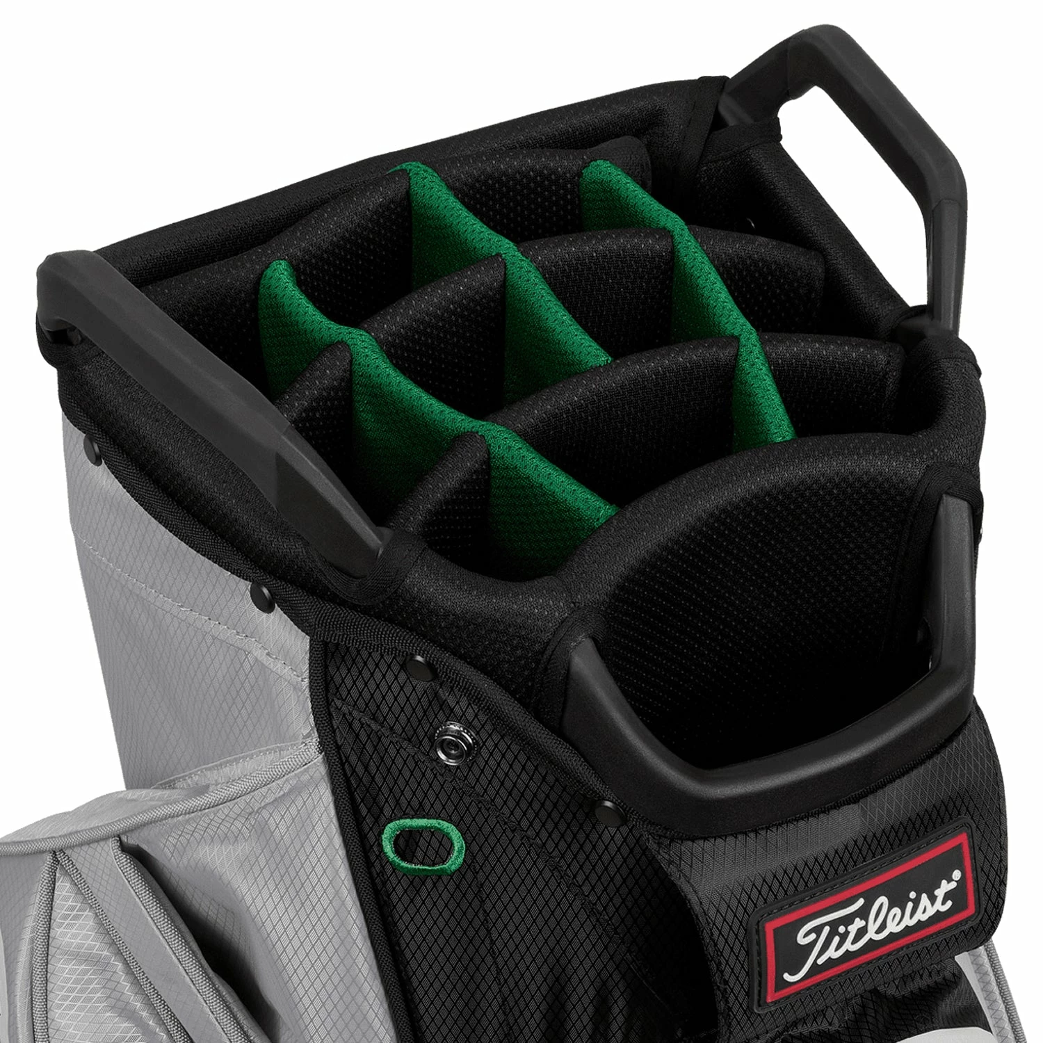 Titleist Stadry 14 Golf Cart Bag - Grey/Black/Green 4 Titleist Stadry 14 Golf Cart Bag - Grey/Black/Green - Image 2
