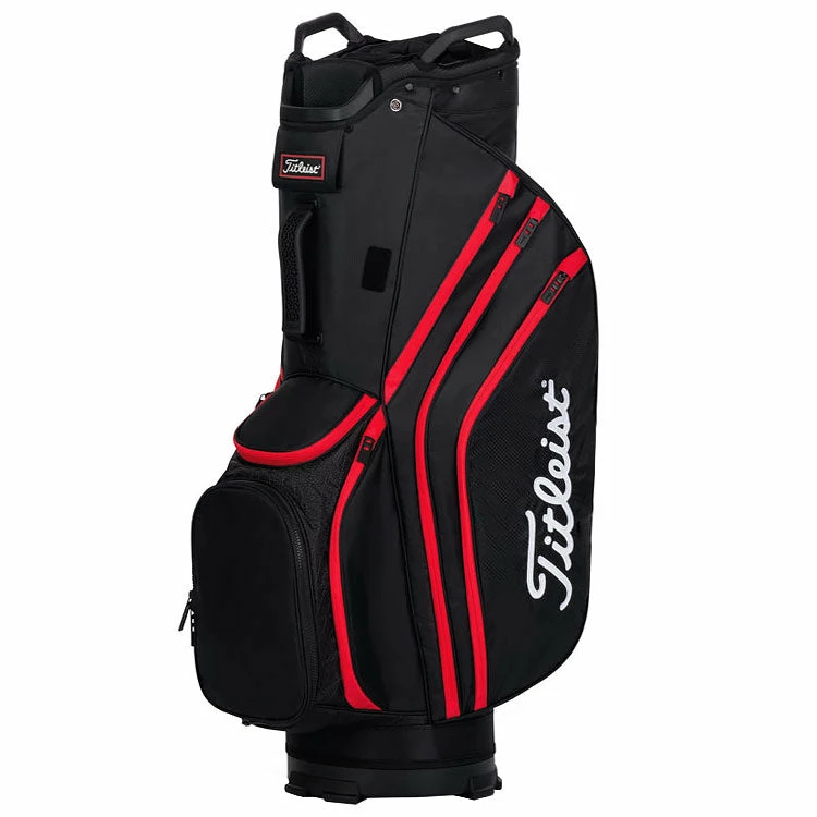 Titleist Cart 14 Lightweight Golf Cart Bag - Black/Black/Red 3 Titleist Cart 14 Lightweight Golf Cart Bag - Black/Black/Red
