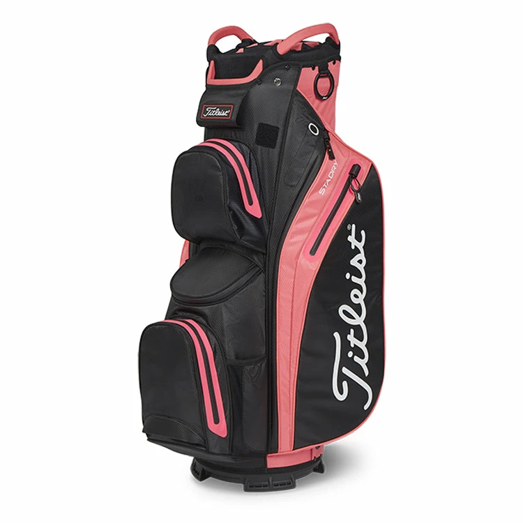 Titleist 2023 Cart 14 Stadry Golf Cart Bag - Black/Candy 3 Titleist 2023 Cart 14 Stadry Golf Cart Bag - Black/Candy