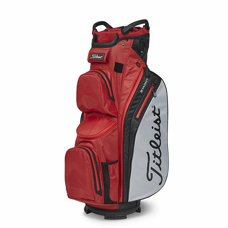 Titleist 2023 Cart 14 Stadry Golf Cart Bag - Red/Grey/Black 3 Titleist 2023 Cart 14 Stadry Golf Cart Bag - Red/Grey/Black